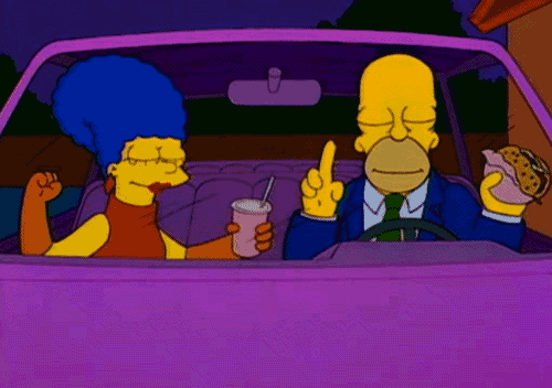 Homer-Marge-Dance-Listen-To-Music-In-The-Car-On-The-Simpsons